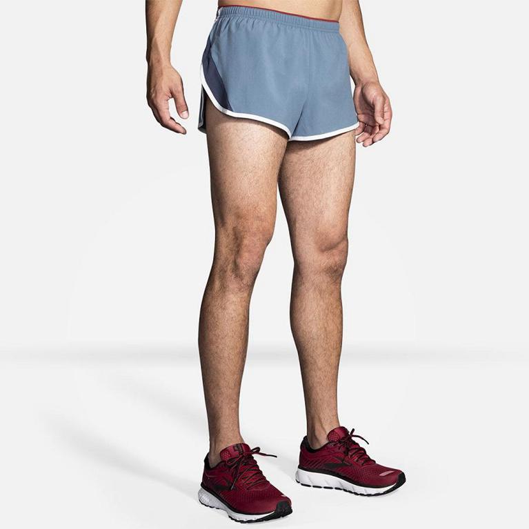 Brooks Go-To 2 Split - Mens Running Shorts - Blue (70453OIJB)